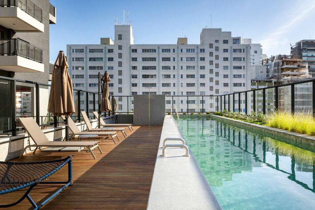 Apartment Charme Pinheiros E Jardins Com Piscina, Cama Queen Sao Paulo