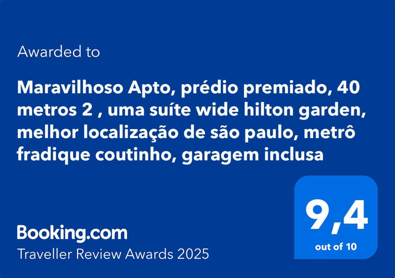 Maravilhoso Apto, Predio Premiado, 40 Metros 2 , Uma Wide Hilton Garden, Localizacao De Sao Paulo, Metro Fradique Coutinho, Garagem Inclusa *