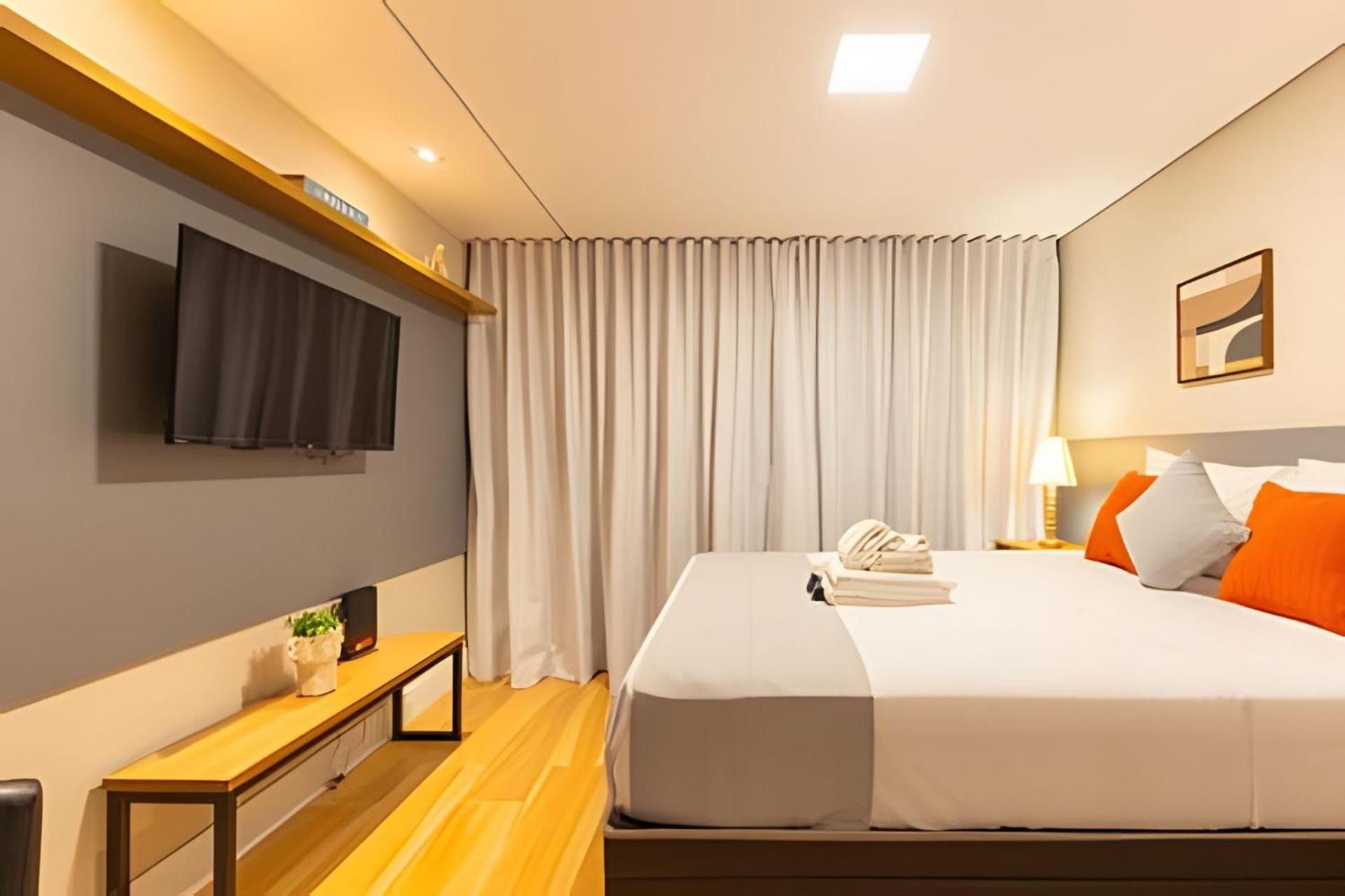 Apartemen Easy Star - Belo Com Cama Queen No Coracao Do Brooklin - Sc03i