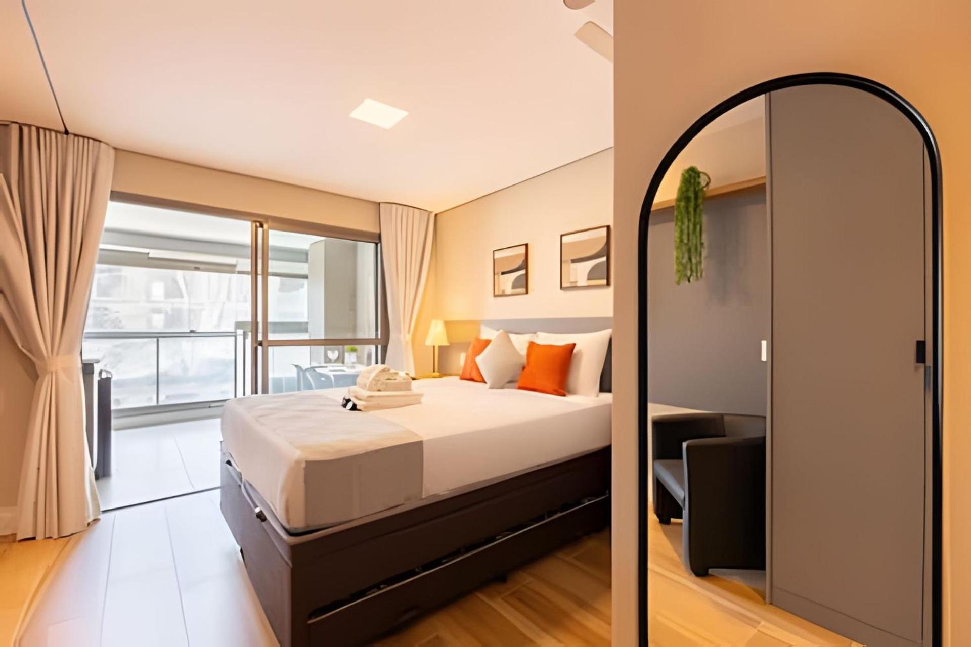 Apartemen Easy Star - Belo Com Cama Queen No Coracao Do Brooklin - Sc03i Sao Paulo
