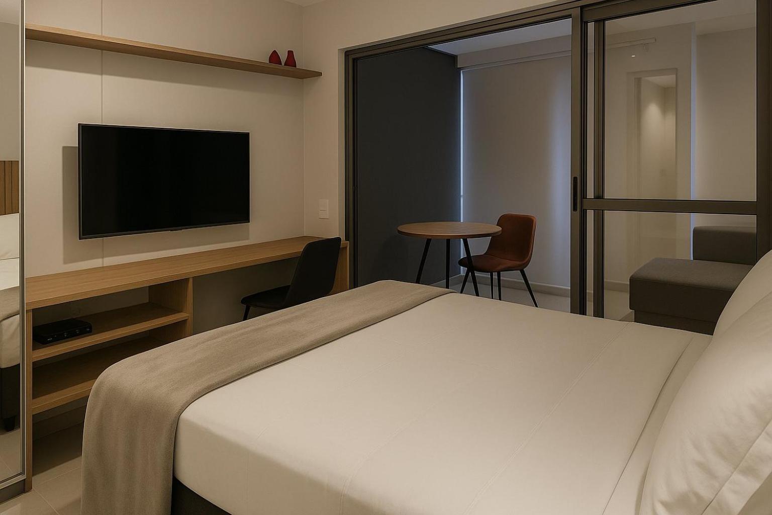 Apartment Sofisticados Com Ar, Cozinha, Piscina, Coworking E Metro A 5 Min *