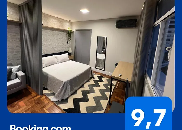 Studio 73 - Vista Linda, Prox Metro, Wi-Fi 300 Megas, Ar Cond
