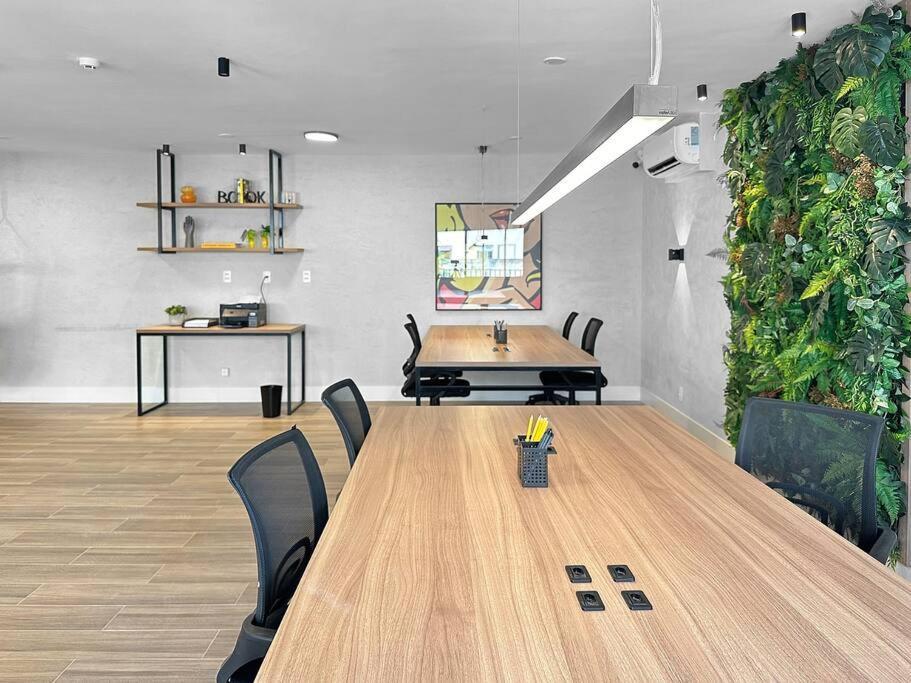 Kitchen Modern Coworking Balcony Sao Paulo