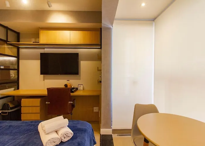 Studio novíssimo com Academia, Piscina no Rooftop, Wifi, Coworking, Próximo a Avenida Paulista