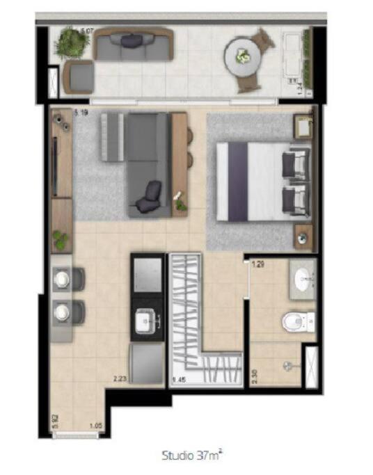 Lindo Studio Com Vista Panoramica *