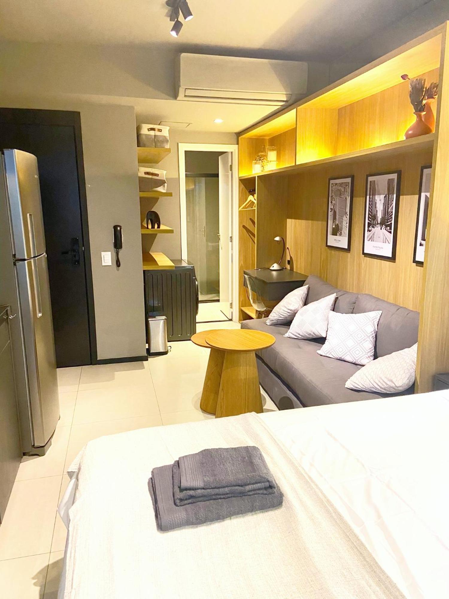 Apartamento Consolacao Grey Box - De Luxo No Centro - Ar Condicionado - Cama Queen - Maquina De Lavar - Prox Metro- Cozinha Completa - Wifi 500mbps - 7 Andar São Paulo
