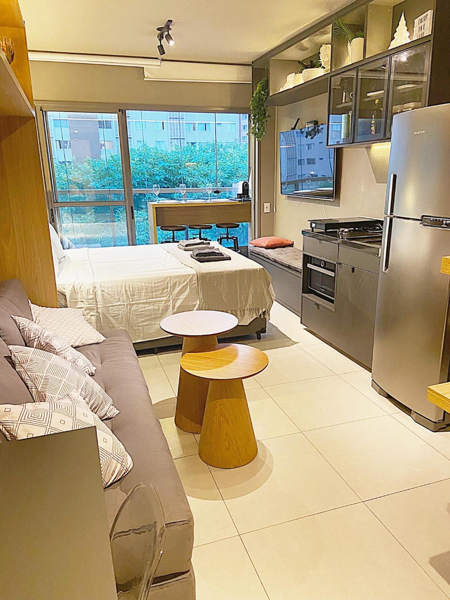 Consolacao Grey Box - De Luxo No Centro - Ar Condicionado - Cama Queen - Maquina De Lavar - Prox Metro- Cozinha Completa - Wifi 500mbps - 7 Andar São Paulo
