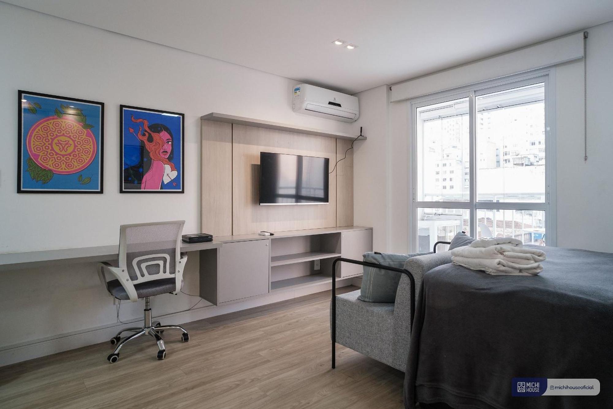 Mh 10216 - Encantador Studio Com Ac/wf/casal Apartment *