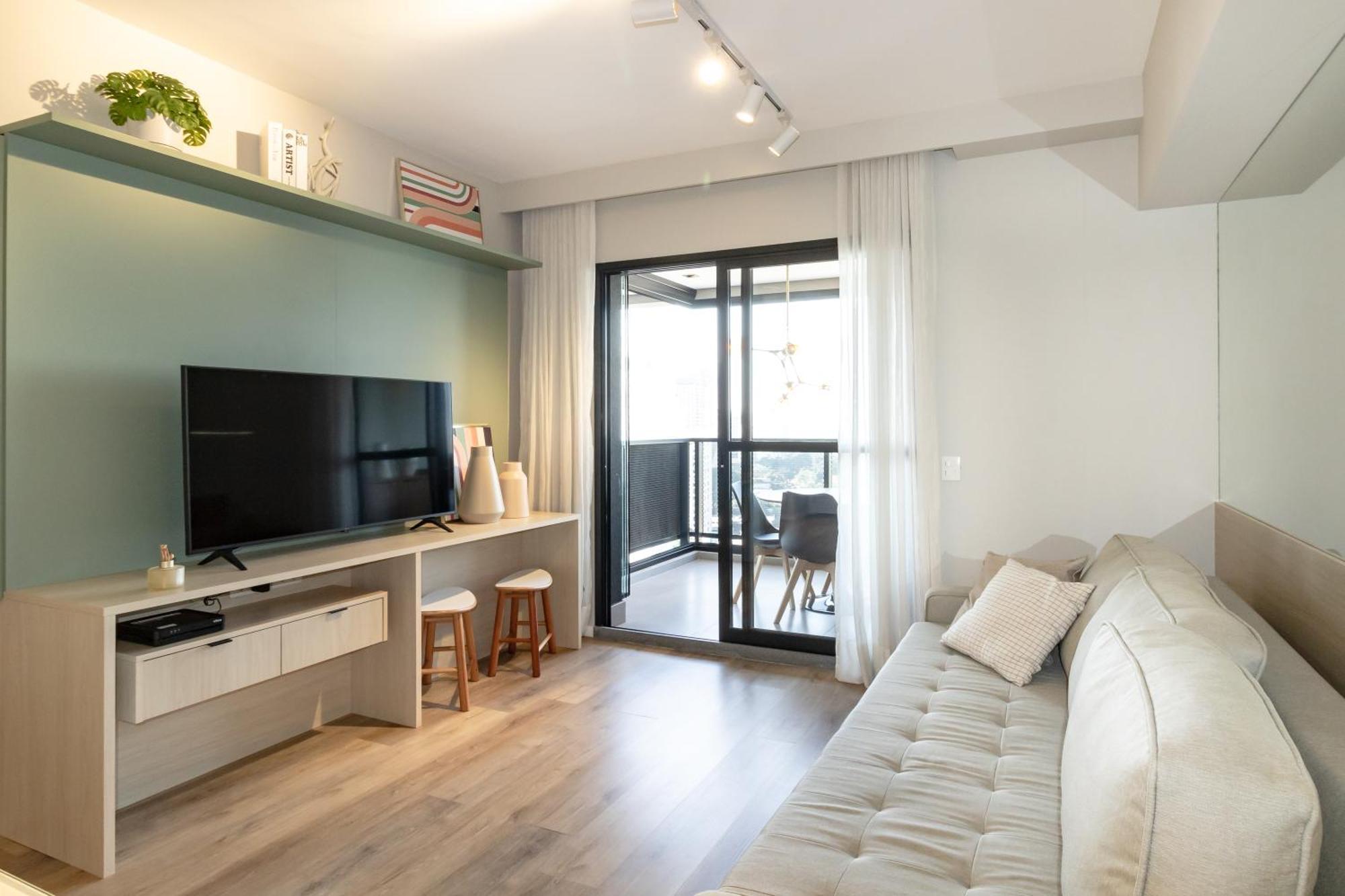 Charme Pinheiros E Jardins Com Piscina, Cama Queen Apartemen *
