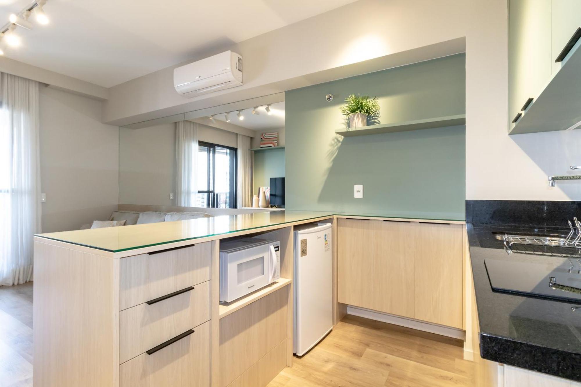 Charme Pinheiros E Jardins Com Piscina, Cama Queen Apartemen *