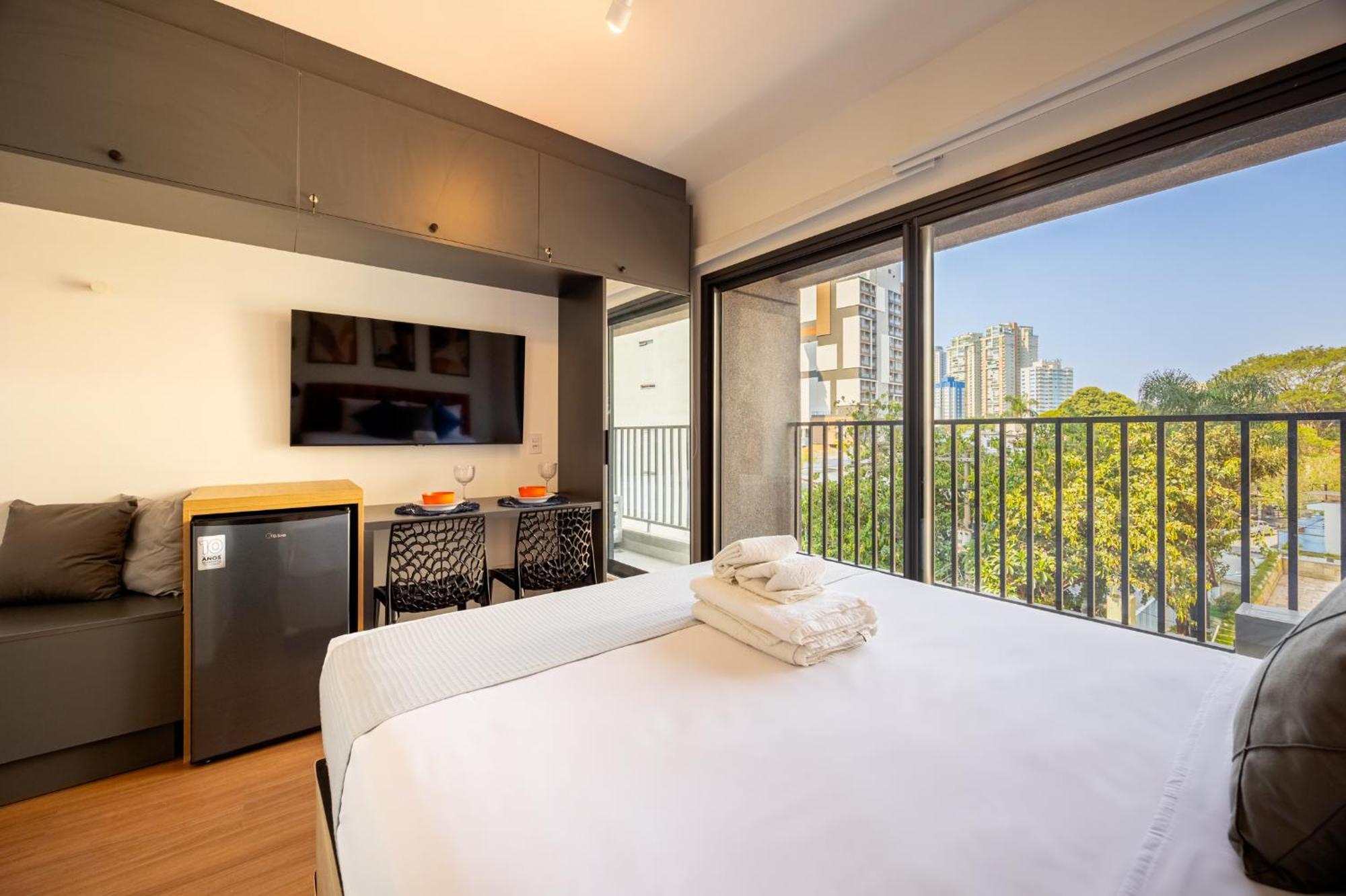 Apartment Easy Star - Charmoso Com Cama Queen No Brooklin - Nh01i *