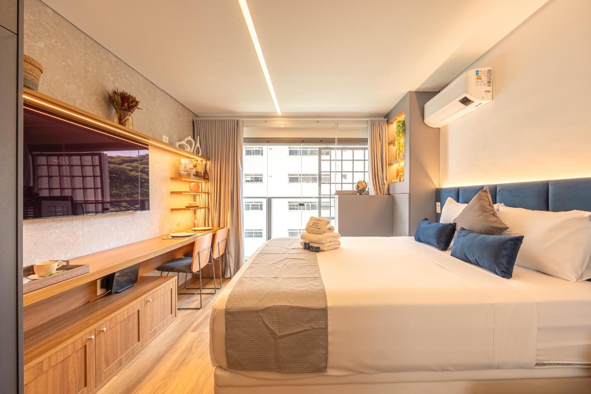 Apartemen Easy Star - Estiloso No Coracao Do Novo Booklin - He01i Sao Paulo