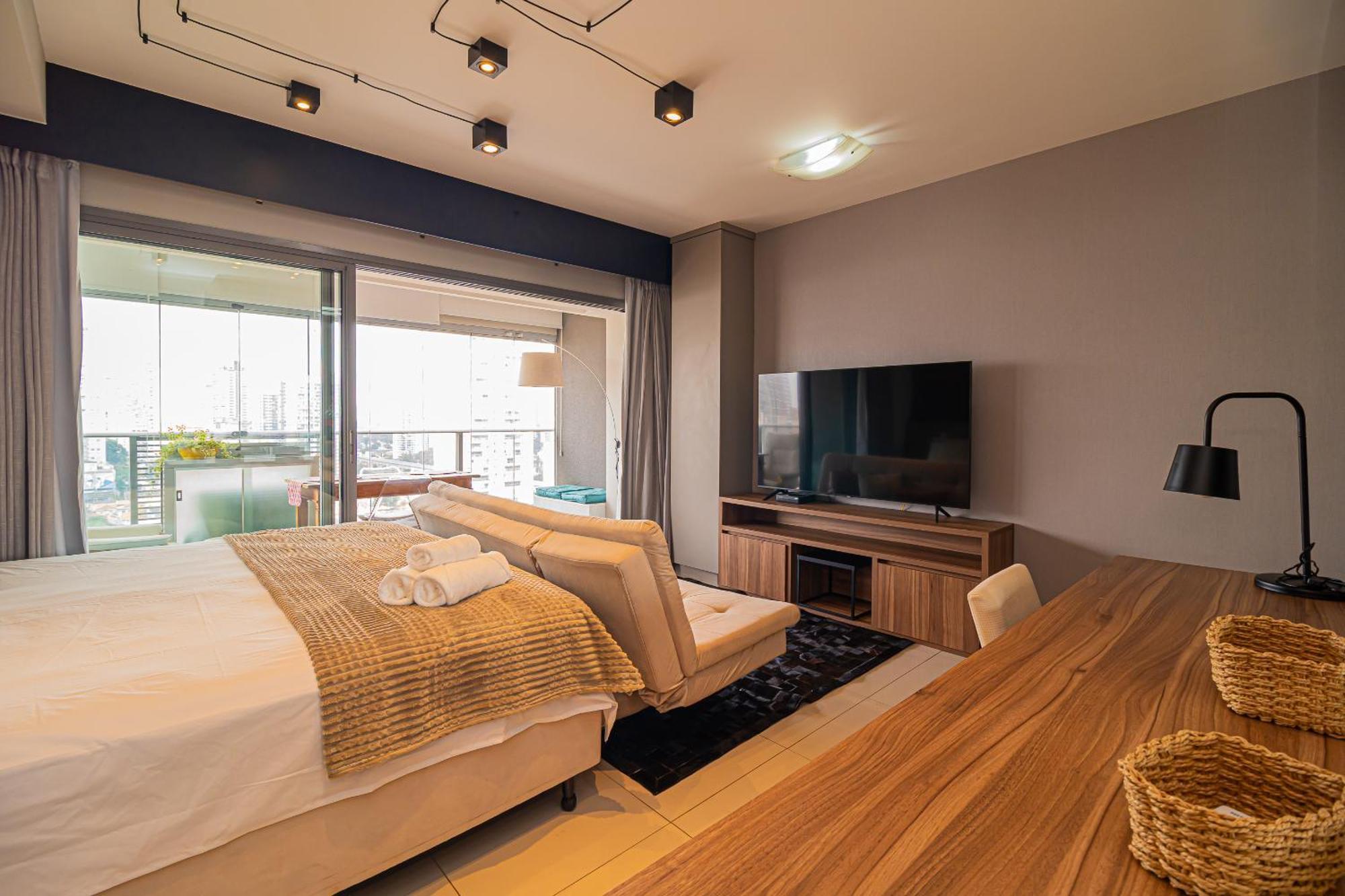 Nude Stay Habitarte Brooklin - Varandao Com Vista Incrivel - Piscina Sauna E Academia - Ate 3 Pessoas * Sao Paulo
