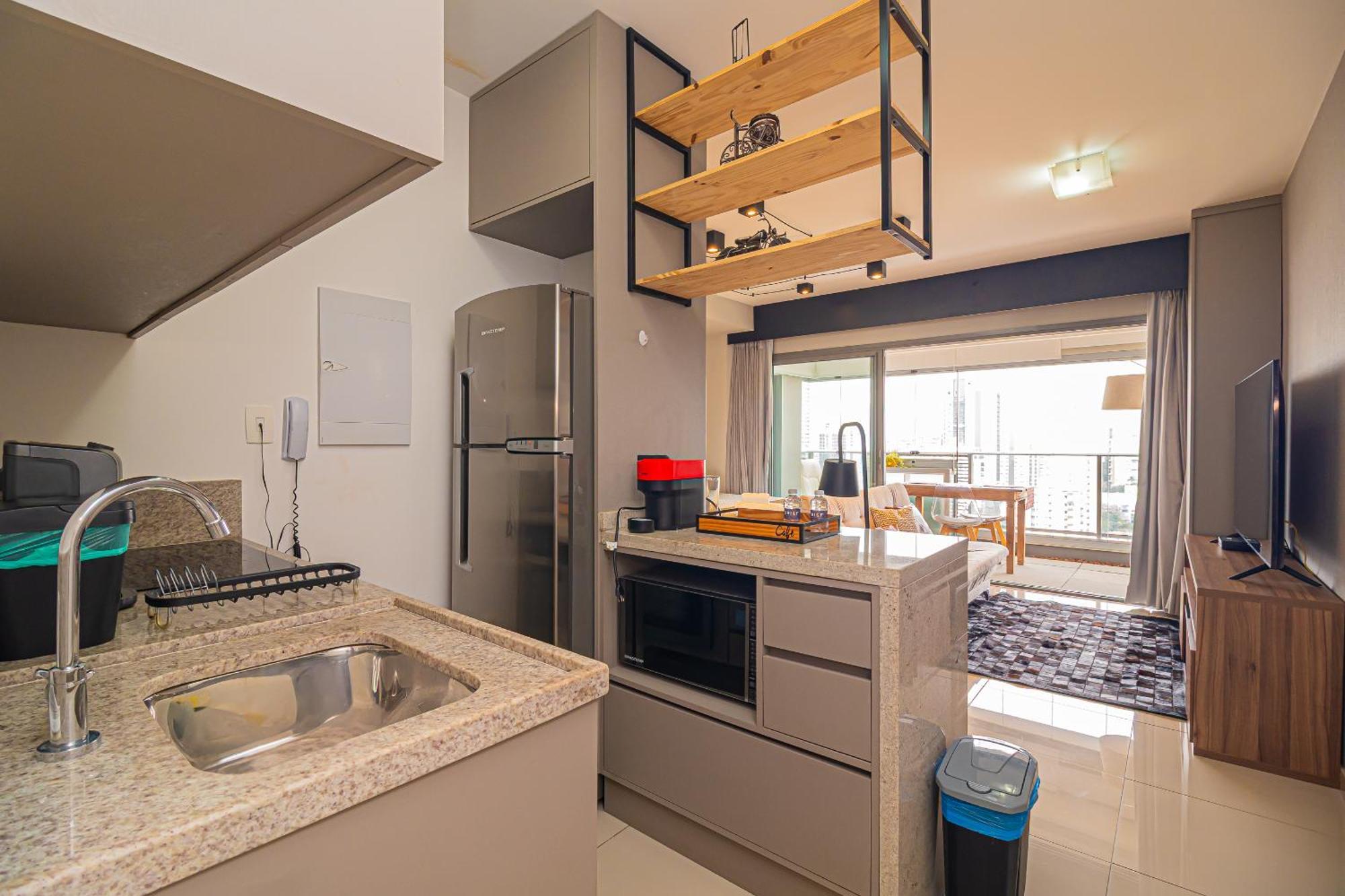 Apartemen Nude Stay Habitarte Brooklin - Varandao Com Vista Incrivel - Piscina Sauna E Academia - Ate 3 Pessoas